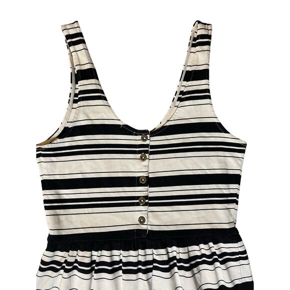 J Crew Black/Ivory Striped‎ Villa Dress Button Back Dress Size Small - Picture 6 of 10